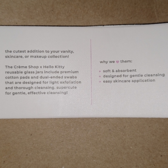 Last Set! Hello Kitty Glass Jar Vanity Set w/Cotton Swabs & Pads, Gold - Picture 6 of 6